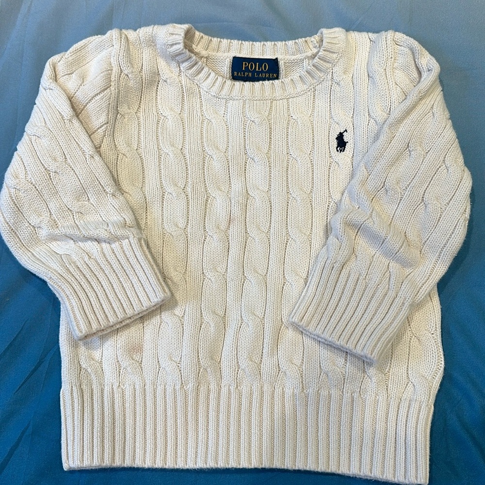 Boys Toddler Ralph Lauren Cable knitted sweater Polo